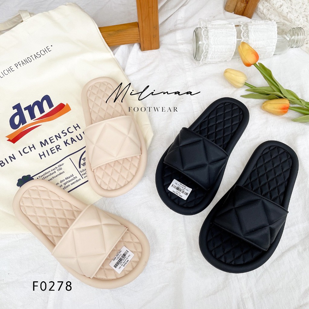DÉP NỮ NHỰA CAO SU BẢN NGANG TRƠN KIỂU TRẦN CHỈ F0276 F0278