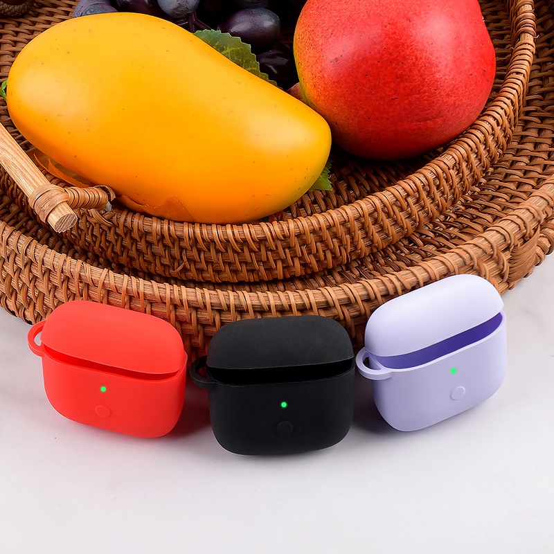 Vỏ Bảo Vệ Hộp Sạc Tai Nghe Redmi Buds 3 Bằng Silicon Mềm Kèm Móc Tiện Dụng