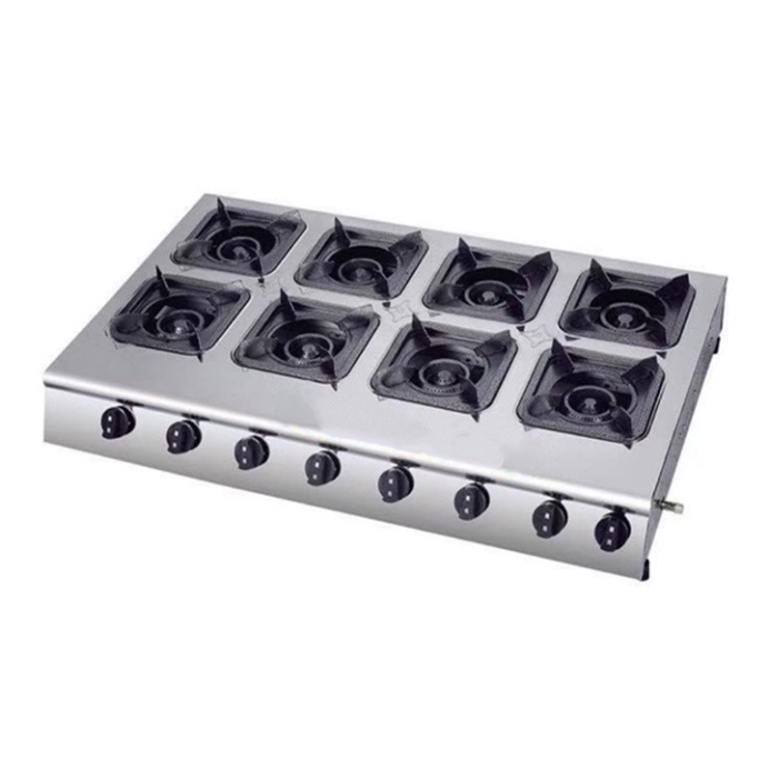 Bếp ga 8 họng công nghiệp, bếp gas 8 cửa làm bánh xèo, mỳ cay