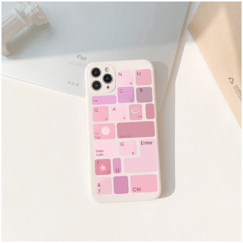 Ốp lưng iphone cạnh vuông bàn phím ốp cute dành cho iphone 6 đến 12promax - E66 | WebRaoVat - webraovat.net.vn