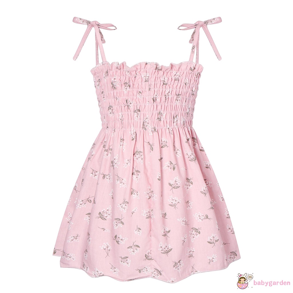 Đầm Chữ A Hai Dây Cổ Thuyền In Hoa Thời Trang Mùa Hè Cho Bé Gái
