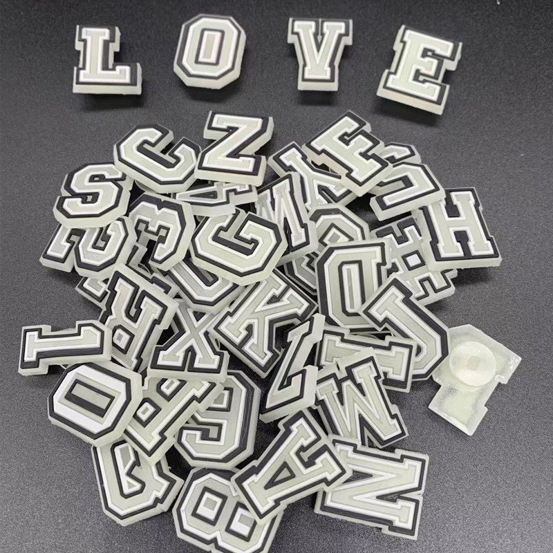 Jibbitz, Sticker Charm Gắn Trang Trí Giày Dép Crocs Hình Chữ, Số Phát Quang