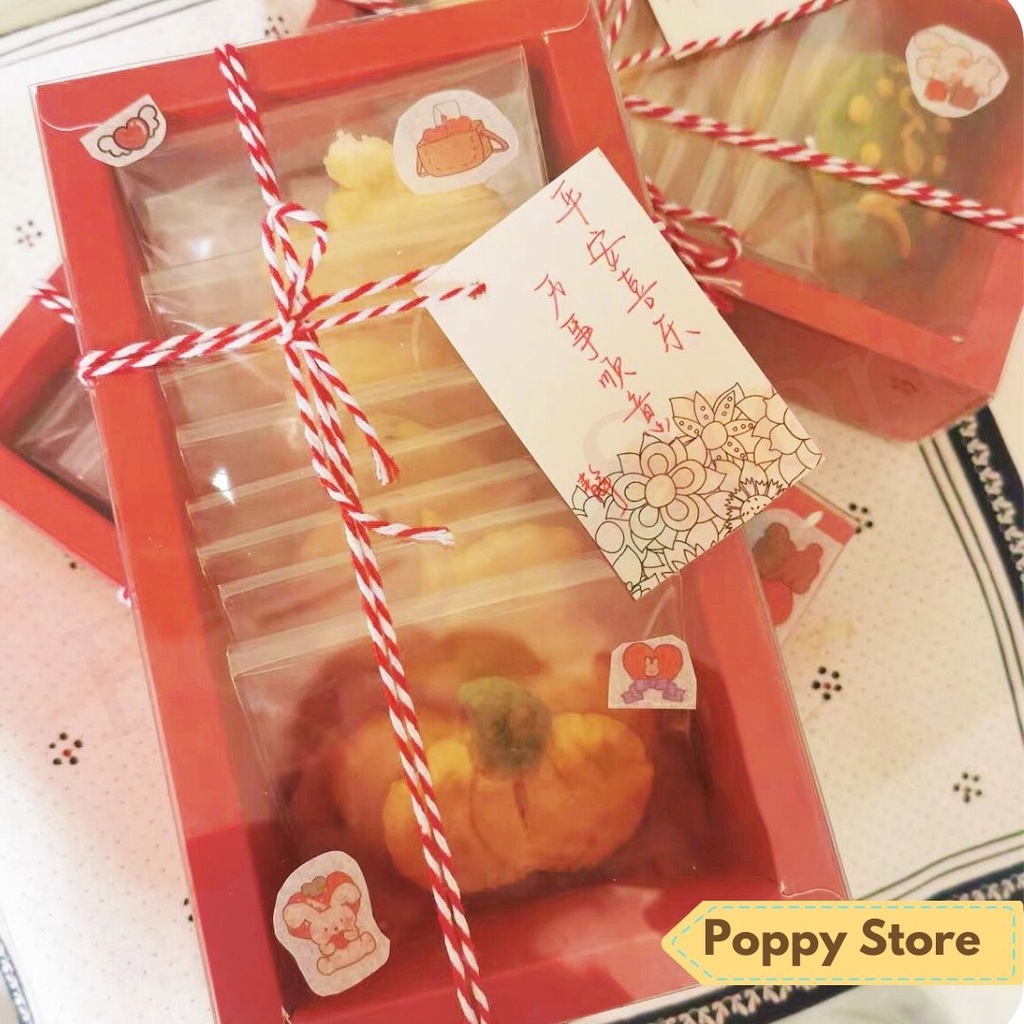 Hộp đựng bánh, kẹo, hộp giấy đựng thực phẩm, có nắp trong, đựng quà kích thước 18x10x5cm - POPPY STORE