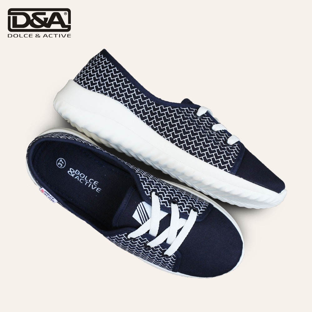 [Mã BMBAU50 giảm 7% đơn 99K] Giày sneaker nữ D&amp;A EP L1916 đế cao màu xanh