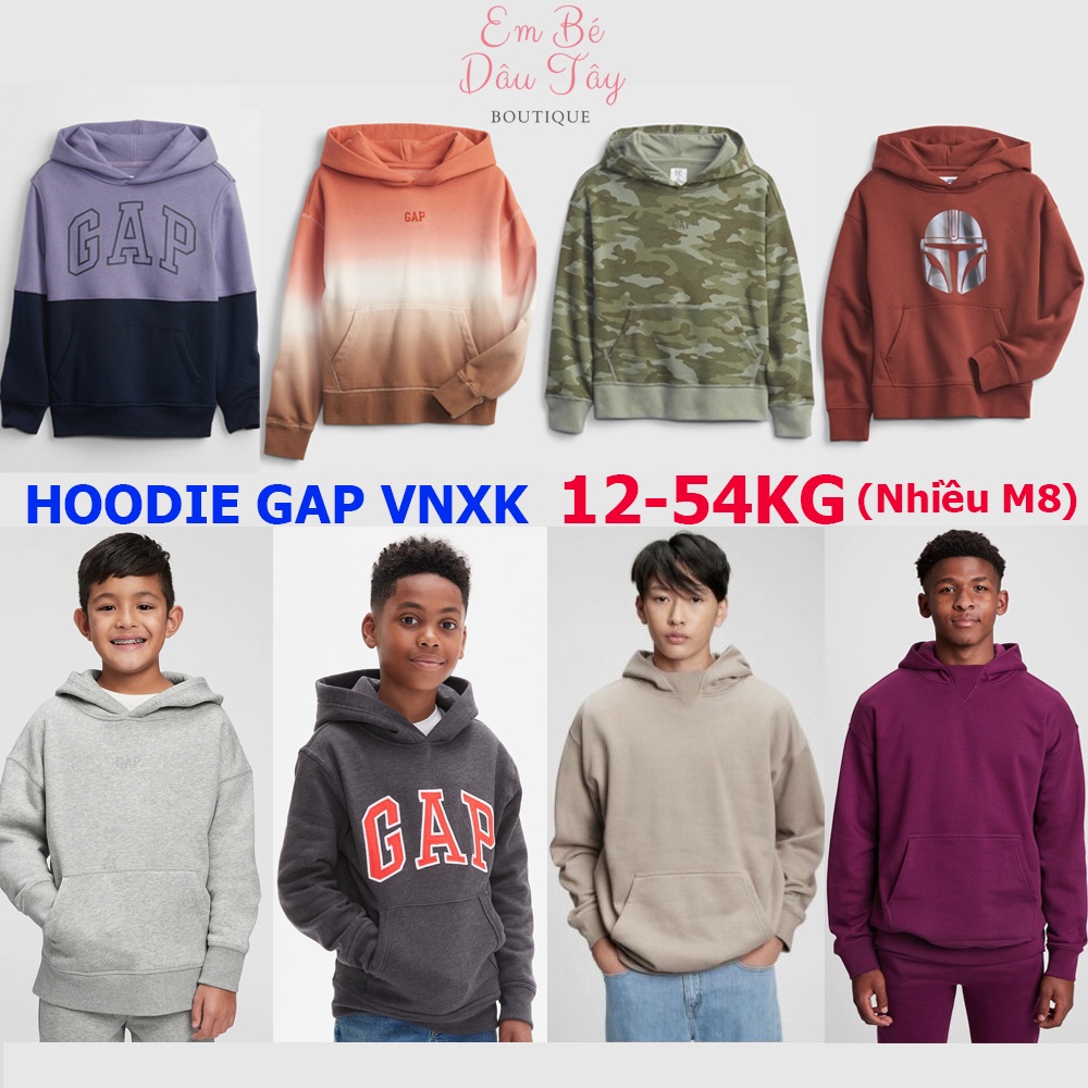 Áo nỉ bé trai G A P Áo hoodie bé trai VNXK Hoodie bé trai bé gái mẫu giáo