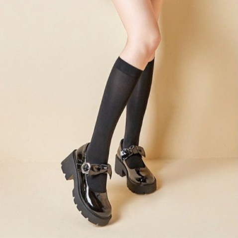 Bowie Platform Mary Jane - Giày da bò nữ  - Giày Mary Jane đế xuồng có nơ