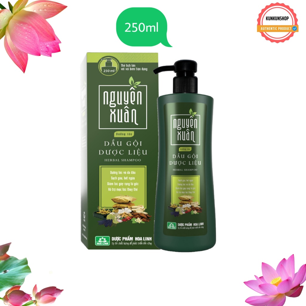 Dầu gội dược liệu Nguyên Xuân chai vòi 250ml chính Hãng Dược phẩm Hoa Linh