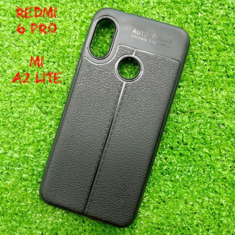 Ốp lưng Xiaomi Redmi 6 Pro/ Mi A2 Lite Vân da Auto Focus ( Đen )