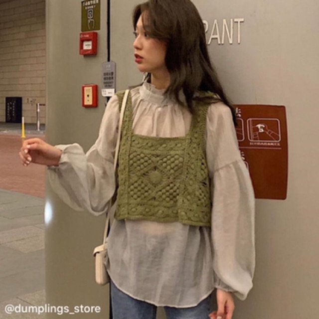 Set áo voan + áo len