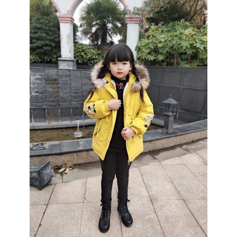 Áo Khoác KaKy Mủ Lông Bé Gái 8-38kg Thời Trang BaBy Quảng Châu