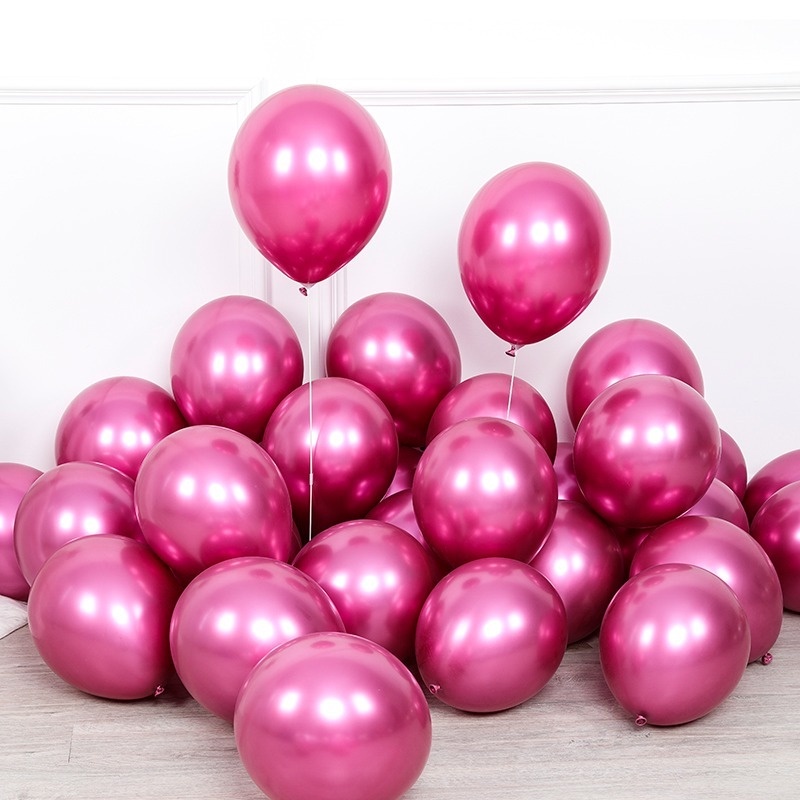 Bộ 5 Bong Bóng 12 &quot;Bằng Cao Su Latex Dày Màu Vàng Hồng Trang Trí Tiệc