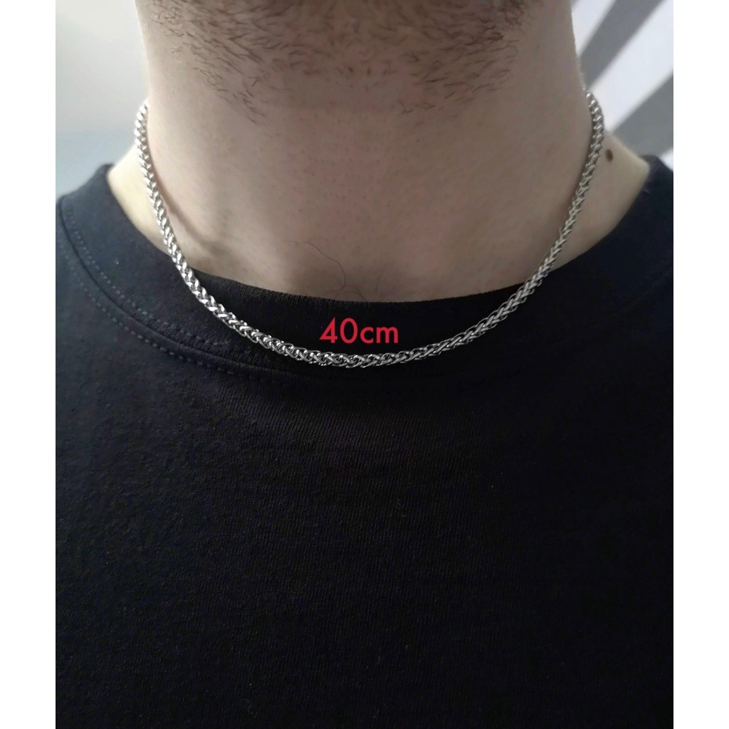 Dây chuyền thép không gỉ tạo kiểu xích xoắn 3mm thiết kế Đơn Giản phong cách Hip hop dành cho nam nữ Unisex