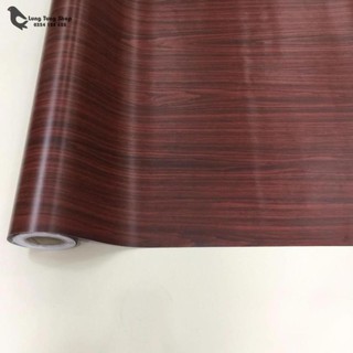 [ 100cm x 120cm ] Decal vân gỗ nâu đỏ - có keo