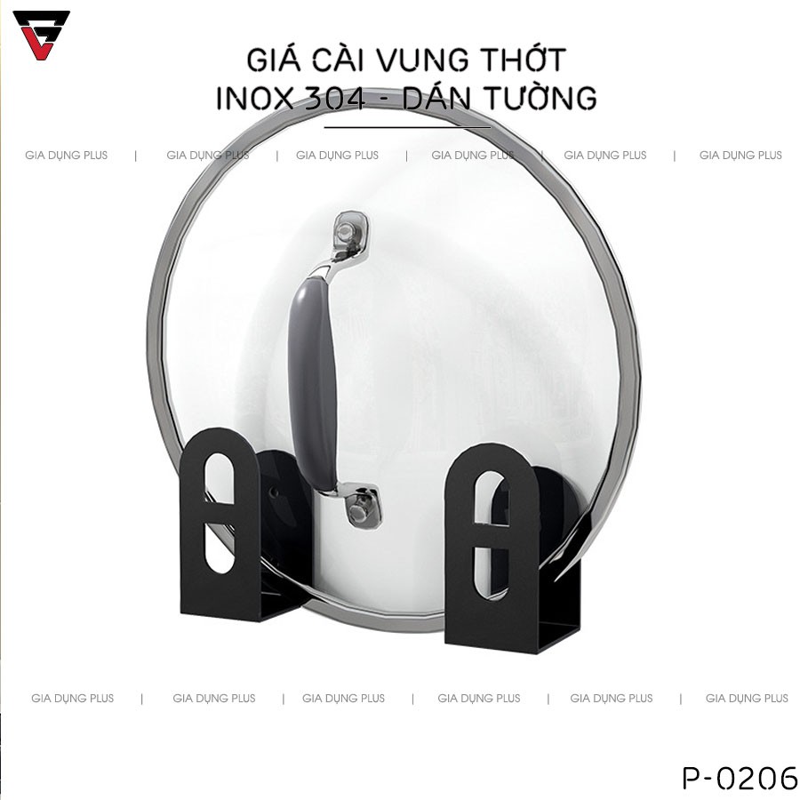 Giá cài thớt, cài vung nồi dán tường inox 304 Gia Dụng Plus - miễn phí keo dán tường siêu chắc, chịu lực