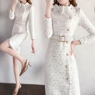 ĐẦM SUÔNG CỔ TRỤ ĐÍNH NÚT KÈM BELL