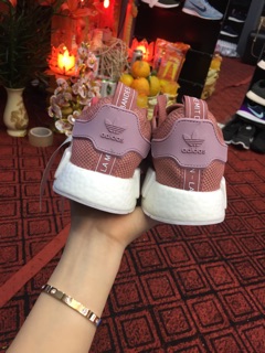 Giày thể thao Sneaker nmd hồng đất( tặng móc khoá )