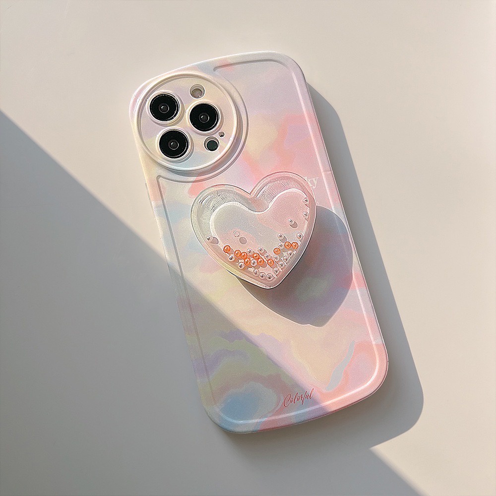 Ốp lưng cho iphone - Ốp sắc màu colorful kèm giá đỡ siêu xinh như hình