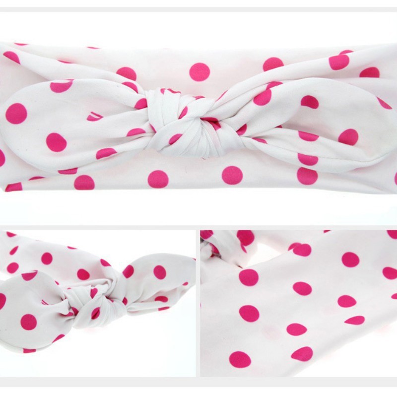 Băng đô chấm bi đàn hồi cho bé gái