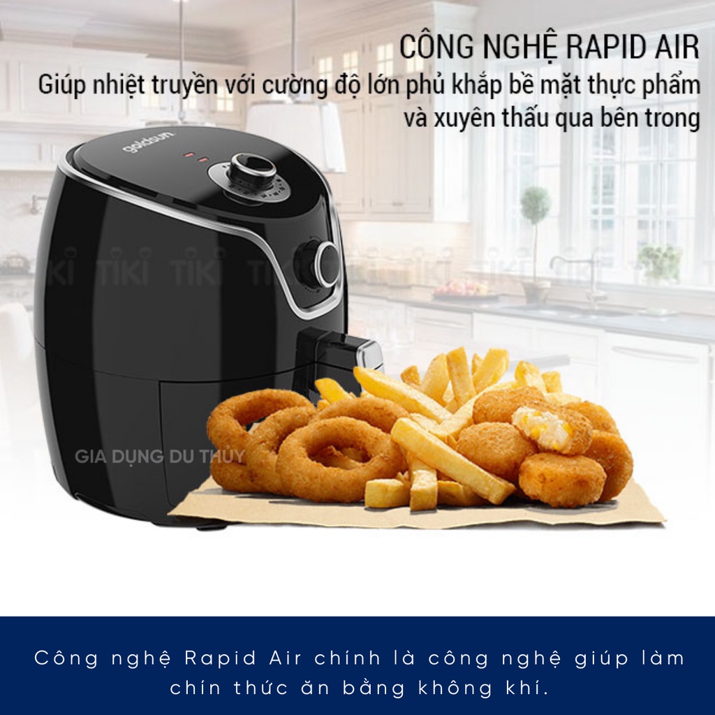 Nồi chiên không dầu 4.5 lít CQ1502 Goldsun hàng chính hãng, chống dính cao cấp, thiết kế thông minh bảo hành 12 tháng