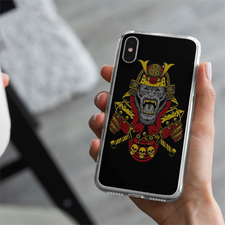 Ốp lưng khỉ samurai giáp vàng nhe nanh dữ tợn cho Iphone 5 6 7 8 Plus 11 12 Pro Max X Xr DTL20210010