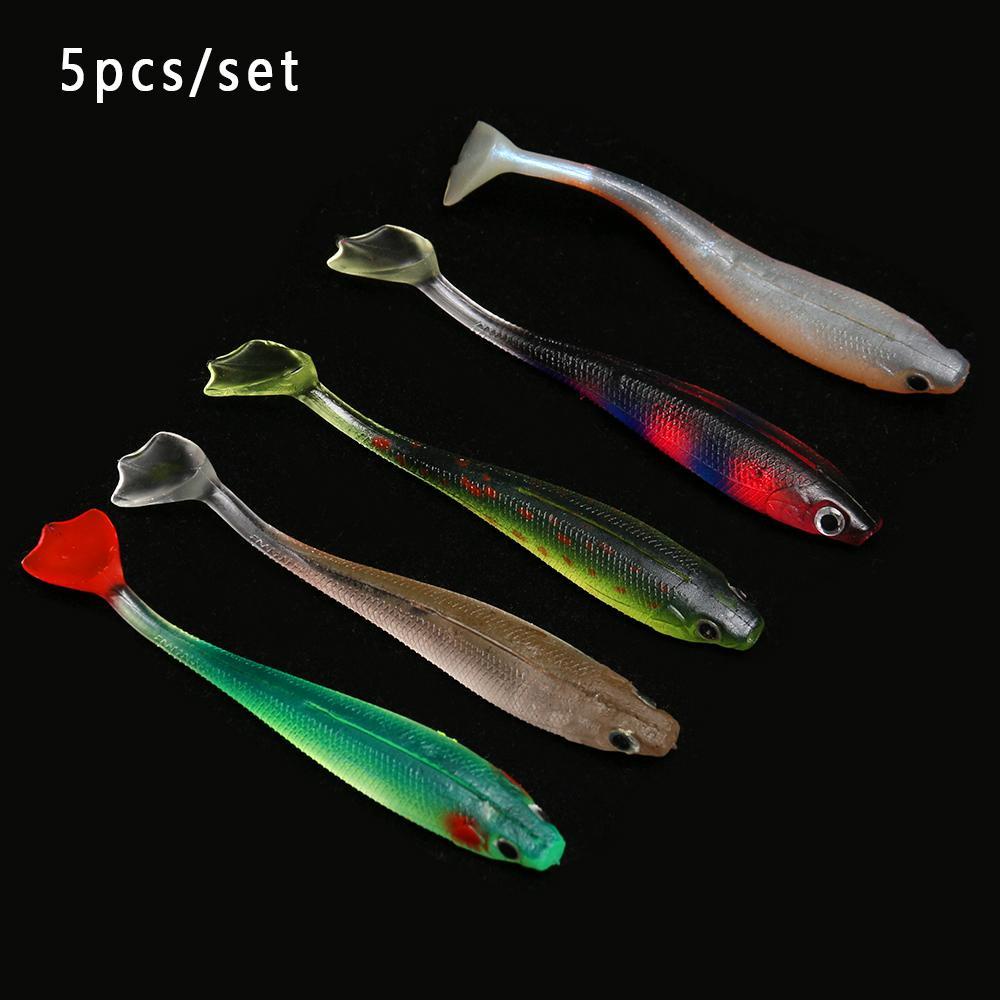 SUYO Set 5 Mồi Câu Cá Giả Hình Con Sâu Kích Thước 9cm 5g