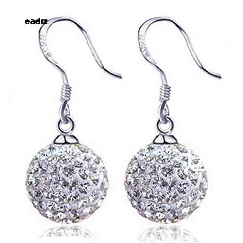 Khuyên tai nữ bằng kim loại đính đá lấp lánh chất lượng cao