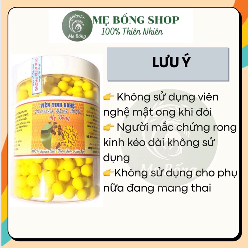 Viên tinh nghệ mật ong sữa ong chúa dầu dừa (có phiếu kiểm định) hỗ trợ tiêu hóa, giảm mụn, giảm thâm 1kg_Mẹ Bống