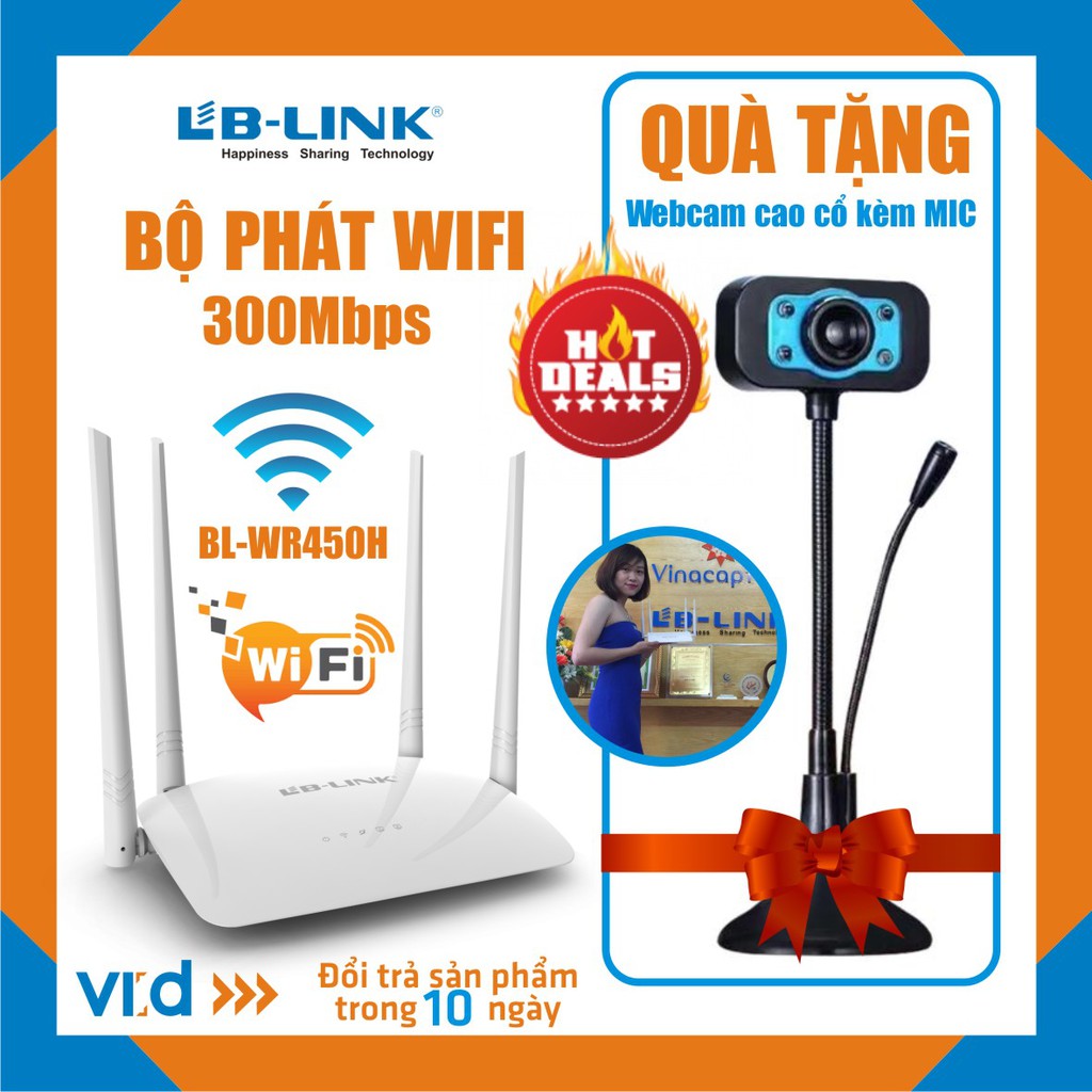 [RẺ VÔ ĐỊCH ]Bộ phát sóng wifi LB-LINK BL-WR450H - Sản phẩm chính hãng - Bảo hành 24 tháng