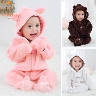Bộ Áo Liền Quần Hình Gấu Dễ Thương Cho Bé 0-2 Tuổi