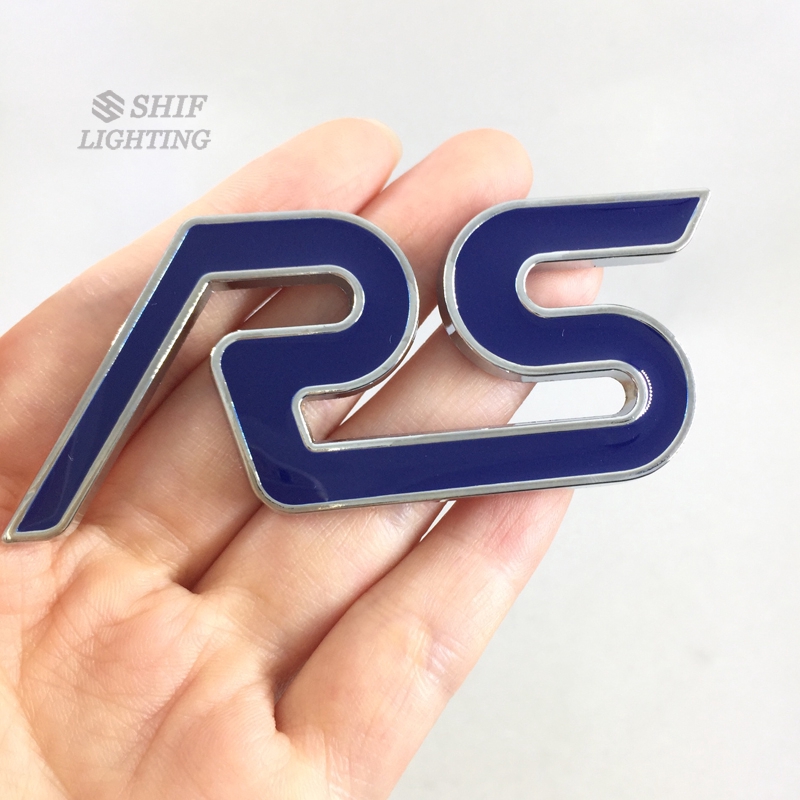 Miếng dán logo chữ &quot; RS &quot; bằng kim loại dùng để trang trí xe ô tô