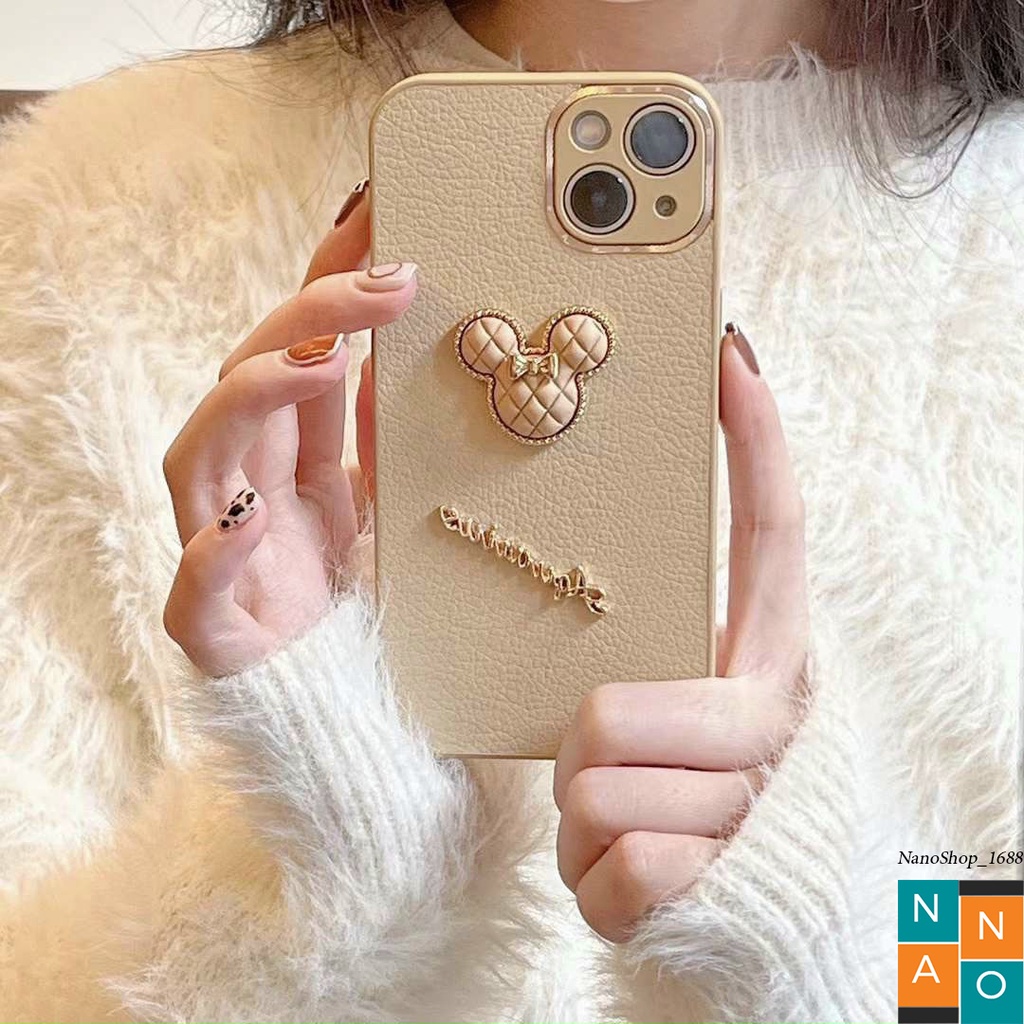 Ốp Lưng Iphone Cạnh Vuông, Bảo Vệ Camera Mickey Nổi xsmax,11,11promax,12,12promax,13,13pro,13promax