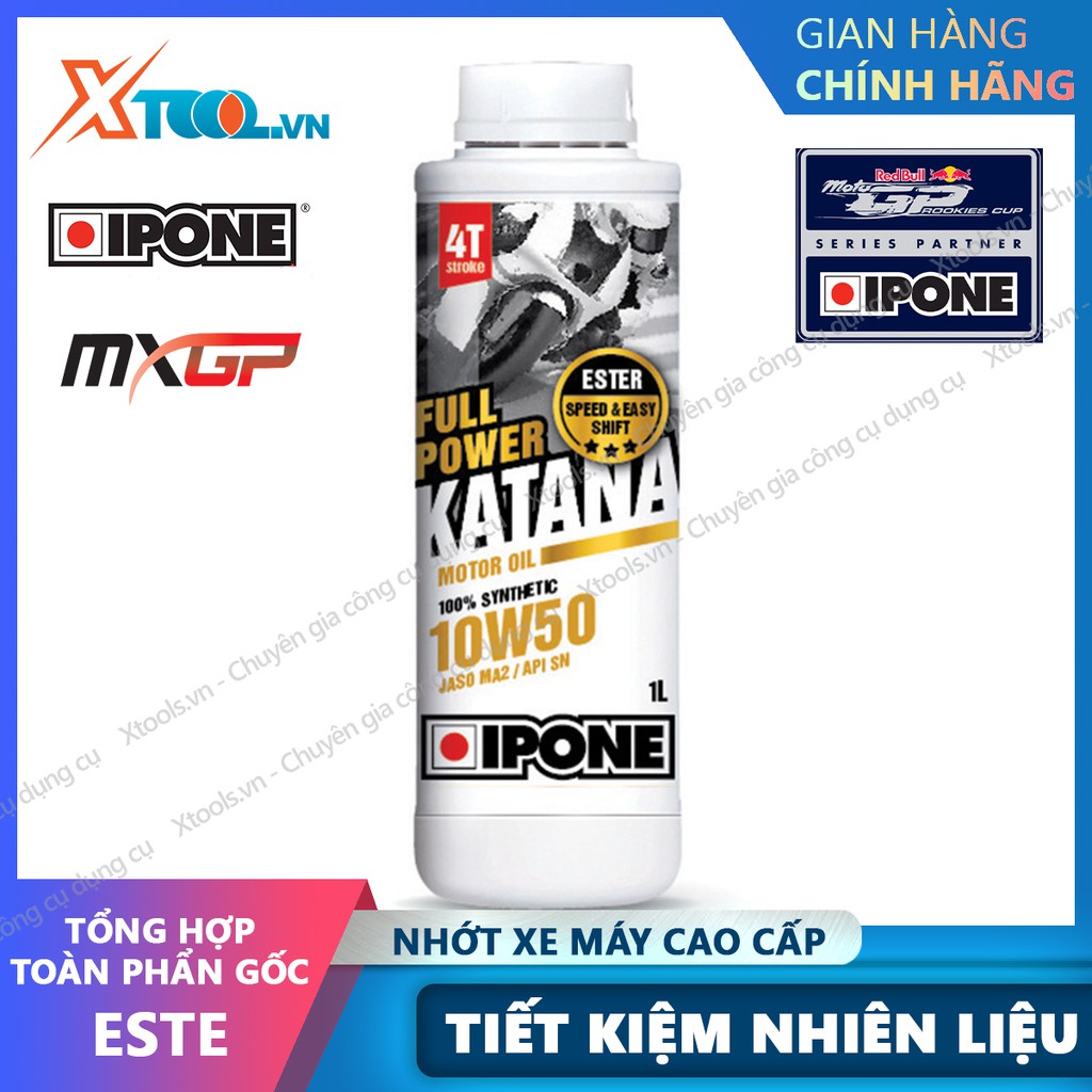 Nhớt xe máy 4 thì cao cấp IPONE FULL POWER KATANA 10W50 1l nhập khẩu từ PHÁP dòng xe số tay côn và phân khối lớn