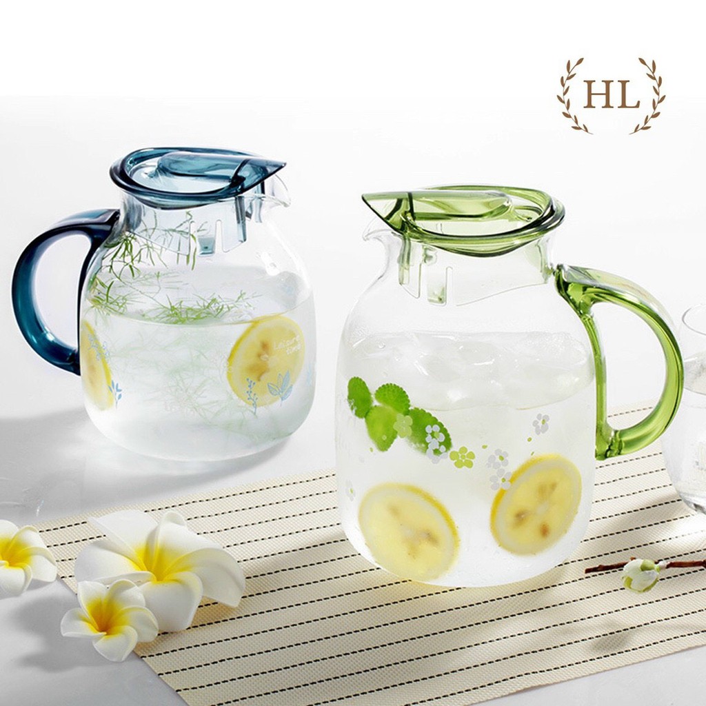 [Giá sỉ] Bình đựng nước thuỷ tinh chịu nhiệt cao LiLac 1.5L - 2 Lít Hoa Văn cao cấp đẹp