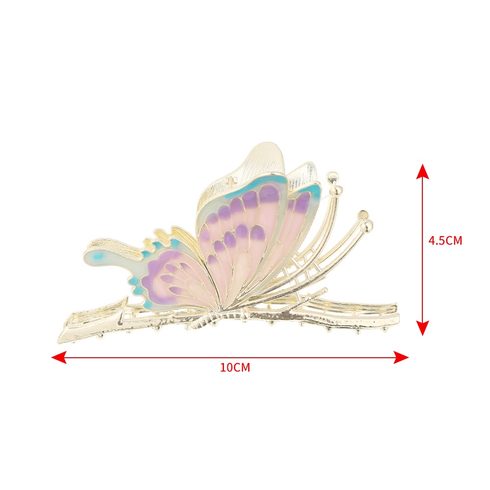 Kẹp Càng Cua Lớn Bằng Kim Loại Hình Bướm / Cá Mập Sơn Màu Cho Nữ