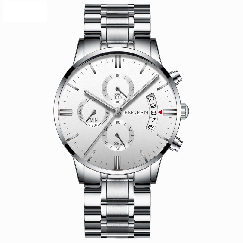 ĐỒNG HỒ NAM FNGEEN F5444 DÂY THÉP ĐEN CAO CẤP +TẶNG PIN 60K | BigBuy360 - bigbuy360.vn