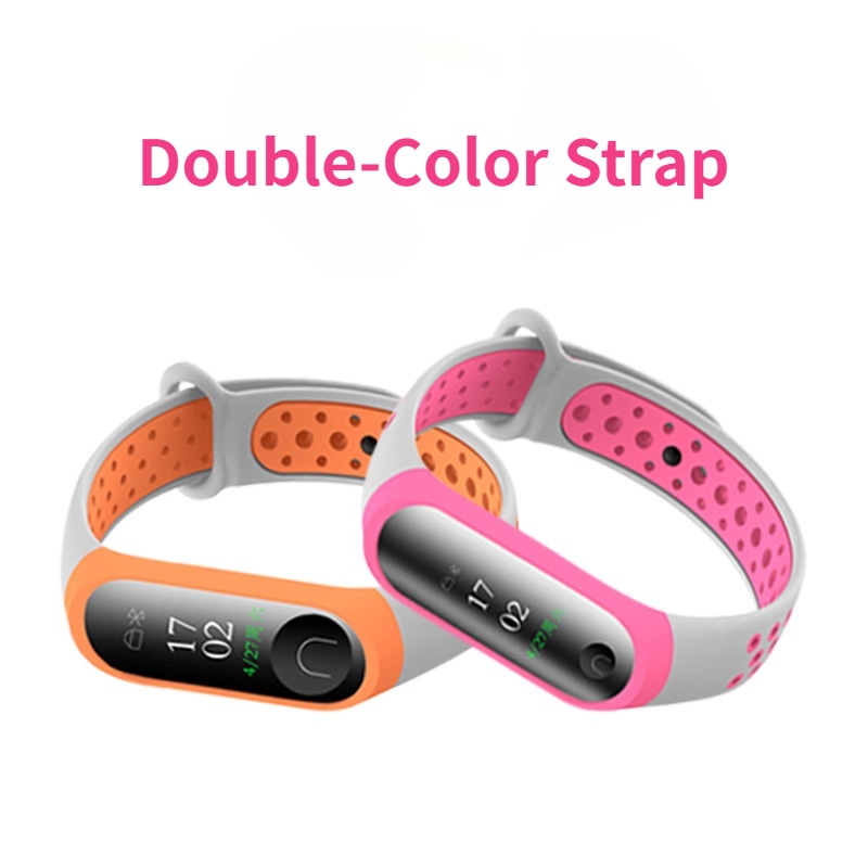 Dây Đeo Hai Màu Tương Thích Với Mi Band 4 Và Mi Band 3