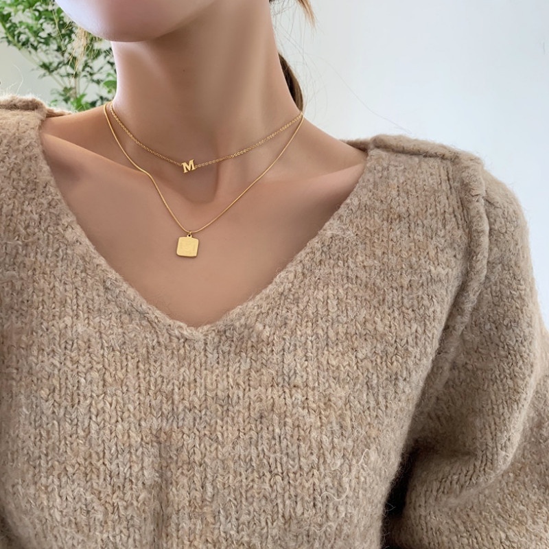 Dây Chuyền 2 Tầng Titan Ko Đen TT 3894