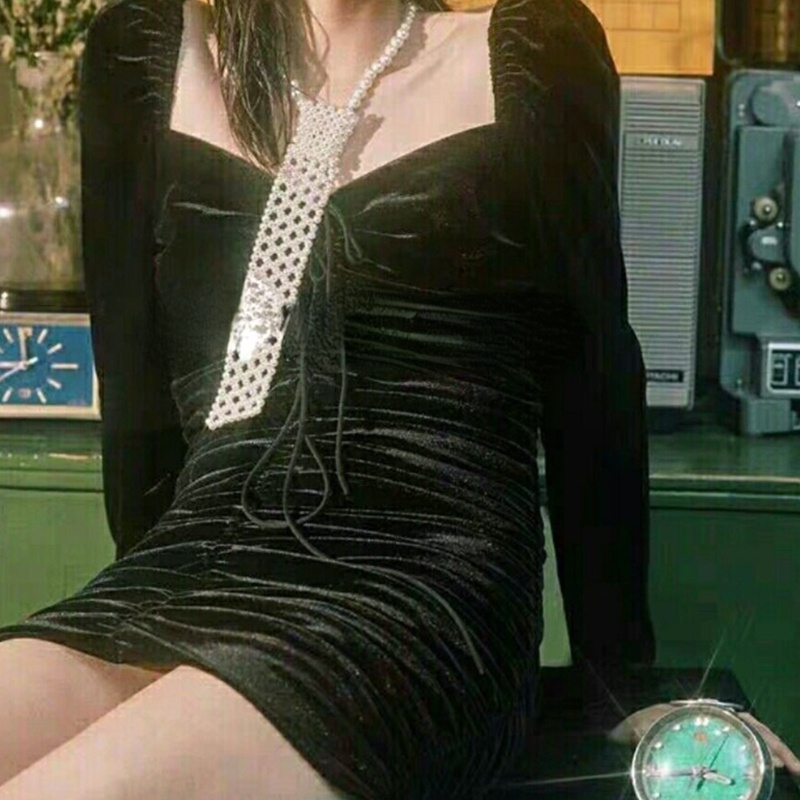 Vòng Cổ Kết Hạt Ngọc Trai Giả Thủ Công Phong Cách Vintage Dành Cho Nữ