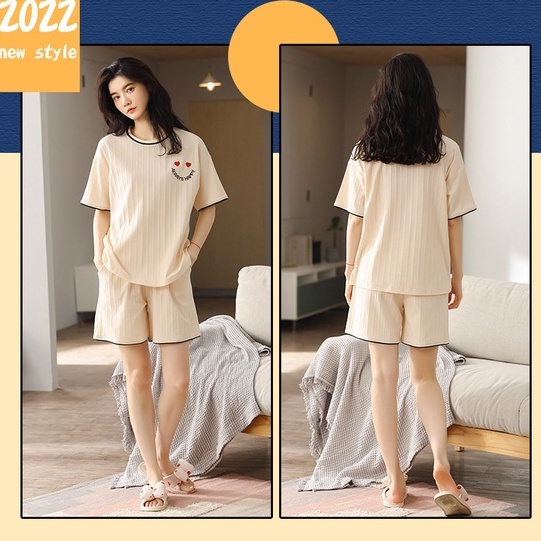 XẢ KHO 50K Pijama Bộ Đồ Ngủ Nữ Quần Áo Mặc Ở Nhà Vải Cotton Cộc Tay Ngắn Mùa Hè Đi Chơi Cute Họa Tiết Dễ Thương Kiểu