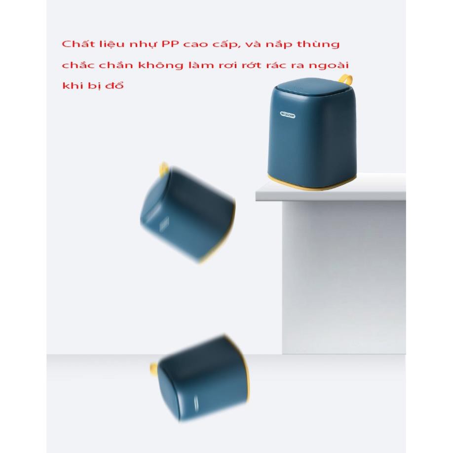 Thùng đựng rác mini để bàn làm việc, bàn trang điểm,bàn ăn, phòng ngủ ,....tiện dụng tặng kèm 01 cuộn túi đựng rác