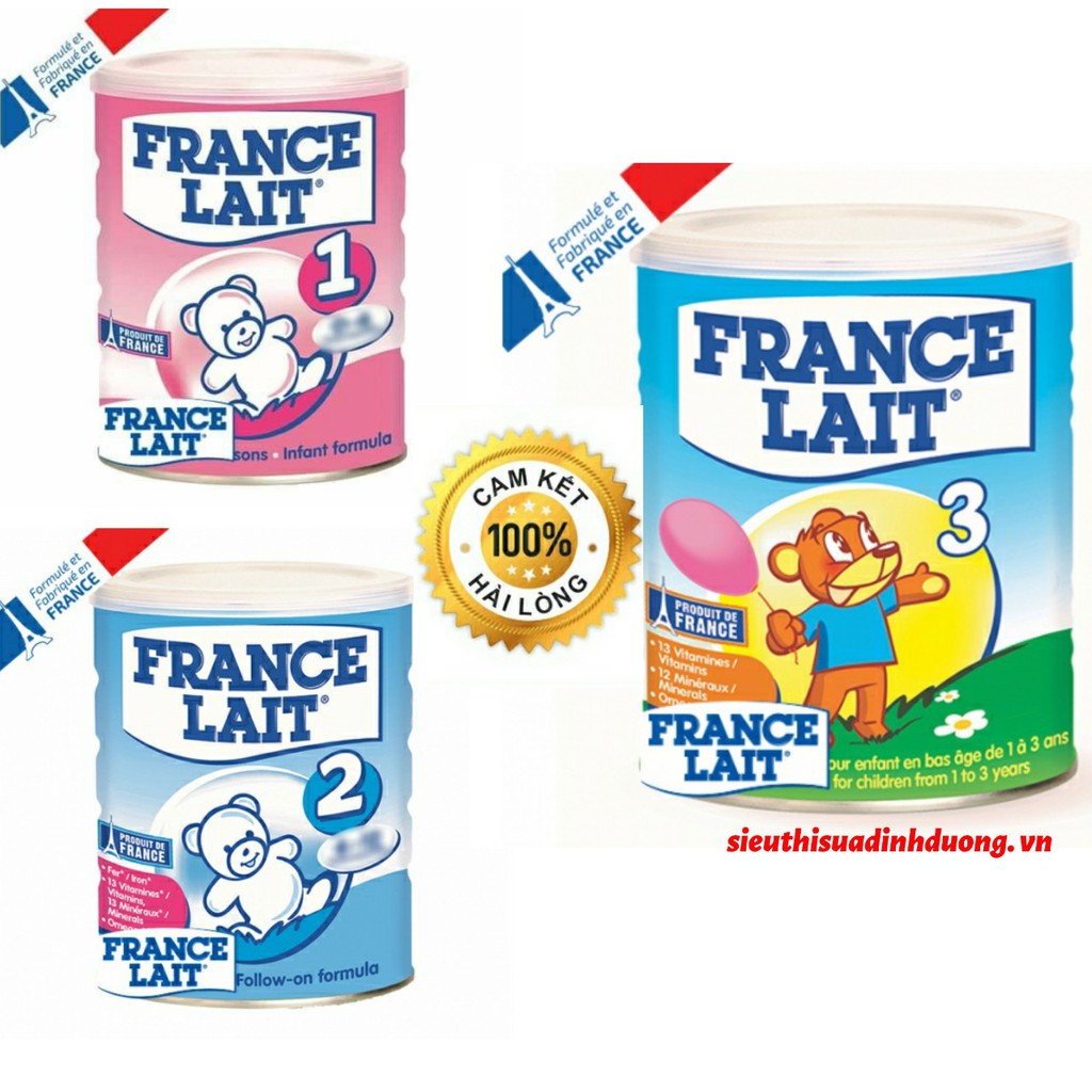 Sữa Bột France Lait 900g đủ bộ số 1,2,3(Date 2021)