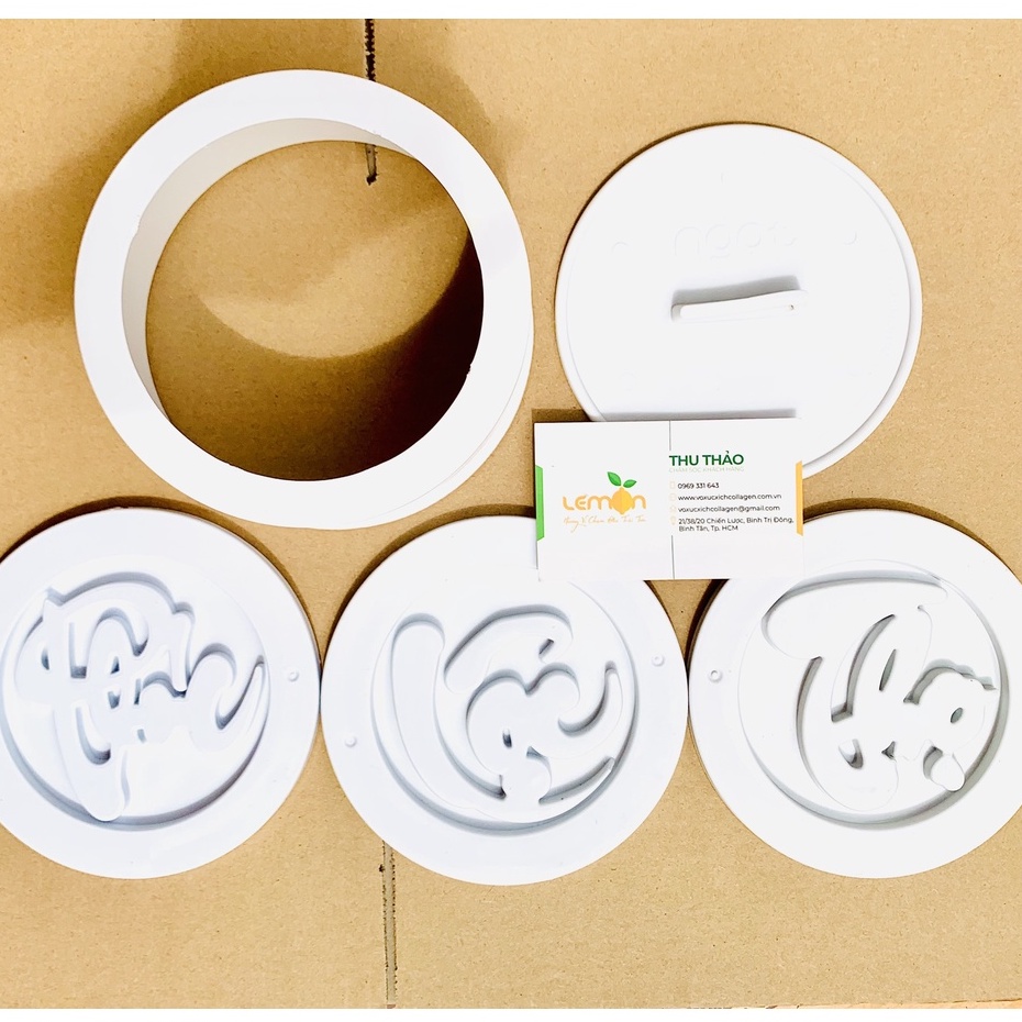 Bộ khuôn nhận xôi, làm bánh chữ Phúc Lộc Thọ bằng nhựa cao cấp 3 trong 1, sắc nét, tiện dụng