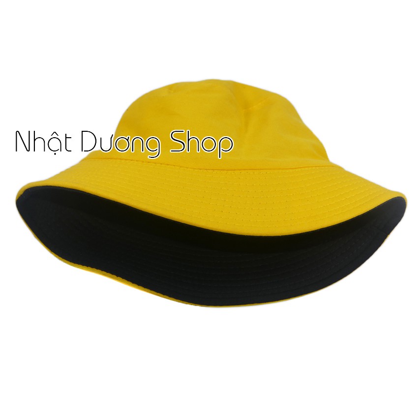 Nón tai bèo bucket trơn 2 mặt chất liệu Cotton thoáng mát thích hợp cho nam nữ