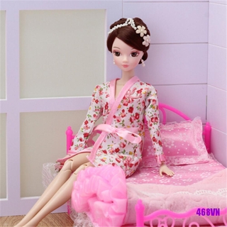 [DOU]Handmade Doll Clothes Flower Printed Pajamas Sleepwear for Doll Accessory