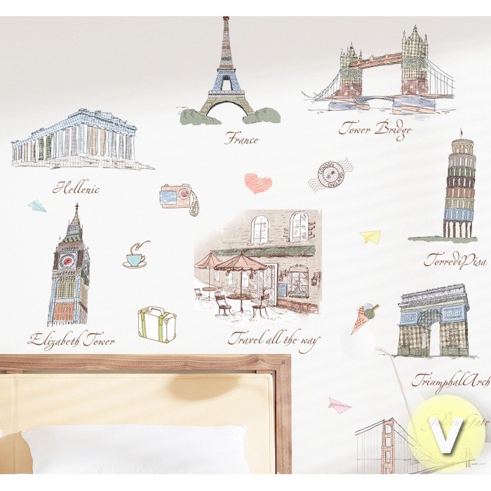Decal dán tường Kỳ quan thế giới