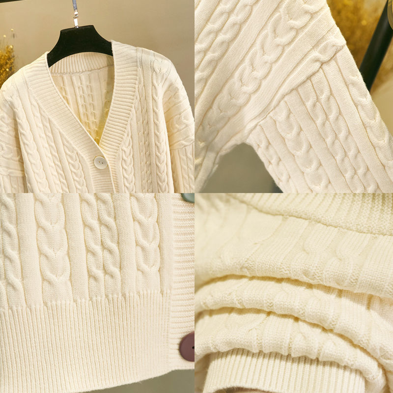 Áo Khoác Cardigan Dệt Kim Dáng Rộng Cài Nút Thời Trang Thu Đông Hàn Quốc Mới Cho Nữ