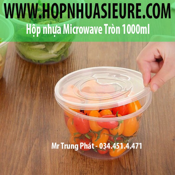 Bộ 10 cái hộp Microwave tròn có nắp đựng Thực Phẩm / Thức Ăn / Kim Chi / Chân Gà / Slime 350-550-700-750-1000 ml