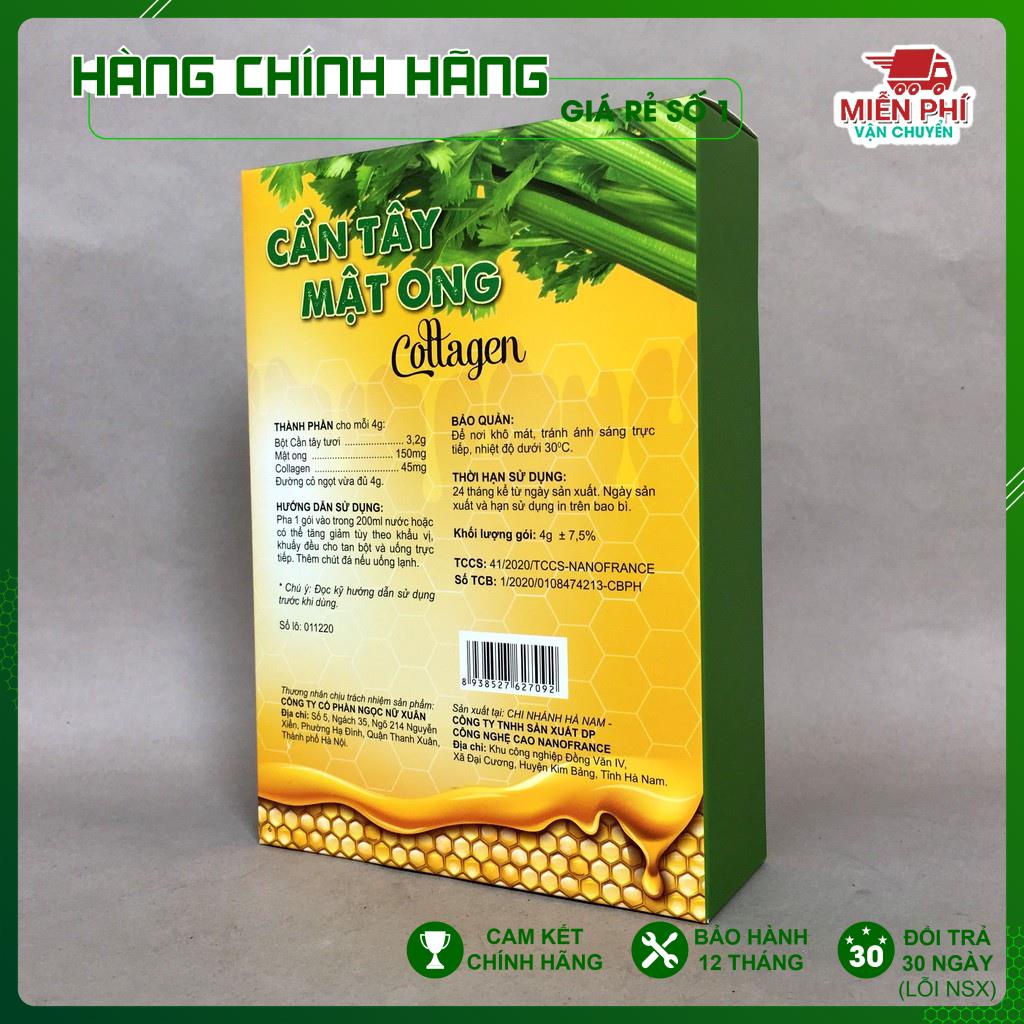 Bột Cần Tây Mật Ong Collagen 60g (15 gói x 4g) hỗ trợ giảm cân, detox thải độc, thanh lọc cơ thể