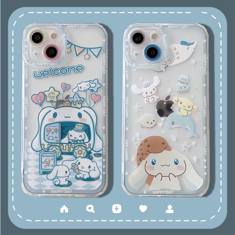 Ốp Điện Thoại Chống Sốc Hình Cinnamoroll Hoạt Hình Dễ Thương Cho iPhone 14 / 13 / 12 / 11 / X / 8 / 7P