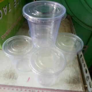 Combo 50 ly nhựa sọc 220ml kèm nắp, ly dùng một lần giá rẻ